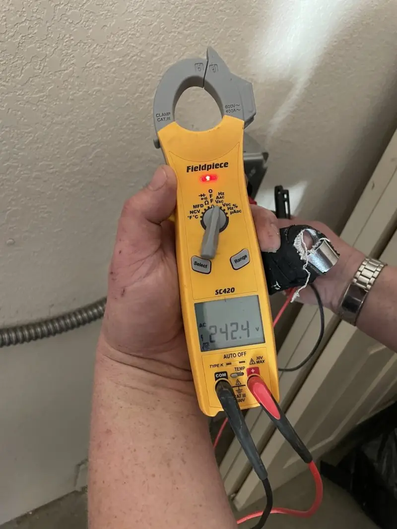 Voltage testing with clamp meter during Aluminum Wiring Replacement in East Orange